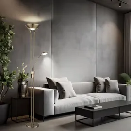 GLOBO Led Stehlampe dimmbar Leselampe flexibel Wohnzimmerlampe Deckenfluter Standlampe, 1x 16w 1440lm, 1x 4,5w 360lm warmweiß, Dxh 25,5x180 cm