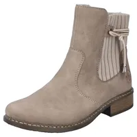 Rieker Winterstiefelette, Winterboots, Chelseaboots, Blockabsatz, mit Warmfutter, schmale Form Gr. 43, beige , 68193313-43