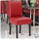 GGM Möbel 2er-Set Bistrostuhl | Leder | Rot | Gastrostühle, Bistrostühle Gepolstert