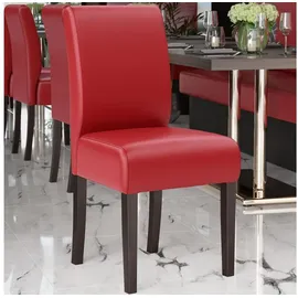 GGM Möbel 2er-Set Bistrostuhl | Leder | Rot | Gastrostühle, Bistrostühle Gepolstert
