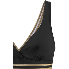 LASCANA Badeanzug Damen schwarz-goldfarben, Gr.48 Cup C,