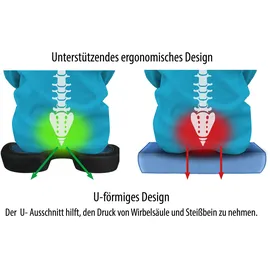 Apa Sitzkissen mit Geleinlage schwarz/blau 45 x 37 cm