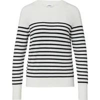 s.Oliver Gestreifter Pullover aus Viskosemix Creme/Schwarz 40