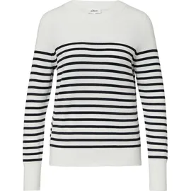 s.Oliver Gestreifter Pullover aus Viskosemix Creme/Schwarz 40