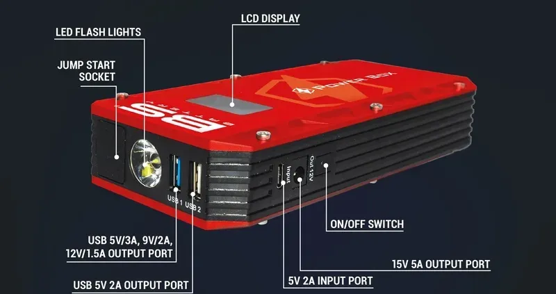 BS Battery PB-02 Power Box Akku-Booster mit USB-Ladegerät