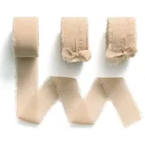MORSUNBELA Chiffonband, 3 Rollen, elfenbeinfarbenes Schleifenband, 25 mm x 4,5 Meter, Geschenkband, Bänder für Hochzeiten, Dekorationen, Brautsträuße
