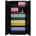 Proregal Flügeltürenschrank Schwarz, Metall, 90x185x40 cm, Arbeitszimmer, Aktenschränke