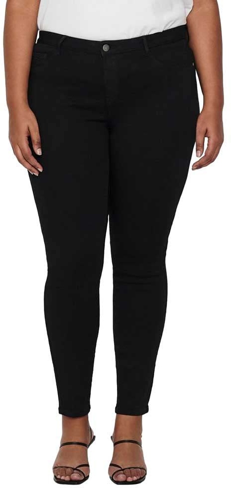 ONLY Carmakoma Carthunder Push Up Reg Skinny Jeans Noos, Noir (Black Black), W34 (Herstellergröße: 44) Damen