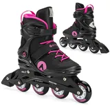 attabo Damen Cyclone Fitness Inliner Gr. 36 EU – halbharte TPR‐Schale, ABEC‐7 Lager & PU‐82A Räder Ø76/80 mm, Triple‐Verschluss, TPR‐Bremse, Komfort, Stabilität, Schwarz/Pink