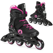 attabo Damen Cyclone Fitness Inliner Gr. 36 EU – halbharte TPR‐Schale, ABEC‐7 Lager & PU‐82A Räder Ø76/80 mm, Triple‐Verschluss, TPR‐Bremse, Komfort, Stabilität, Schwarz/Pink