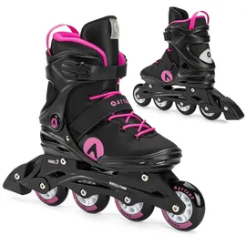 attabo Damen Cyclone Fitness Inliner Gr. 36 EU – halbharte TPR‐Schale, ABEC‐7 Lager & PU‐82A Räder Ø76/80 mm, Triple‐Verschluss, TPR‐Bremse, Komfort, Stabilität, Schwarz/Pink