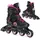 attabo Damen Cyclone Fitness Inliner Gr. 36 EU – halbharte TPR‐Schale, ABEC‐7 Lager & PU‐82A Räder Ø76/80 mm, Triple‐Verschluss, TPR‐Bremse, Komfort, Stabilität, Schwarz/Pink