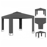 vidaXL Pavillon mit Doppeldach 3 x 3 m Anthrazit