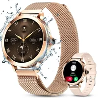 Smartwatch,Fitness Tracker Uhr für Damen mit Telefonfunktion,1.1'' AMOLED Display Fitnessuhr mit 110+ Sportmodi,Blutsauerstoff,Pulsmesser,Herzfreq...