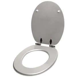 Sanilo WC-Sitz Glitzer Silber, Hochwertiger und Stabiler Toilettendeckel aus Holz