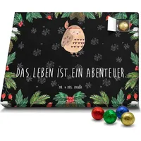 Mr. & Mrs. Panda Schoko Adventskalender Eule Federschmuck - Schwarz - Geschenk, Abenteuer, Eule Deko, Schokoladen Adventskalender, Das Leben ist ei... - Schwarz