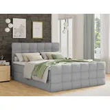 Sofnet Boxbett, Grau, Textil, H3, Rechteckig, 180x200 cm, Schlafzimmer, Betten, Boxspringbetten