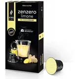 King Cup - 1 Packung mit 10 Zuckerfreier Ingwer und Zitrone Kapseln, 10 Kapseln 100% Kompatibel mit dem Nespresso-System, Getränk mit Zitronen und Ingwergeschmack, Glutenfrei und Laktosefrei