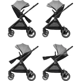 KIKKABOO Kikka boo Kombikinderwagen Ava 3 in 1 Babywanne, Babyschale, Gummiräder, Tasche grau