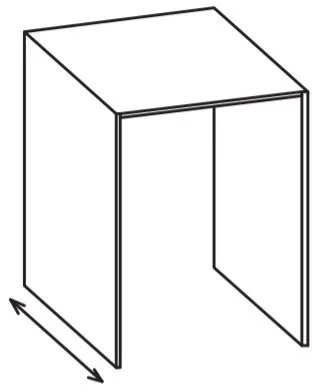 Artiqua 400 tiefenvariabler Waschmaschinenumbau, Graphit Struktur quer, 400-WAUB-1-66-401 400-WAUB-1-66-401