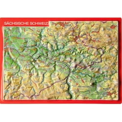 Georelief Reliefpostkarte Sächsische Schweiz - bunt