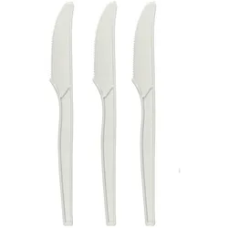 50x BIO Messer "Prestige" aus CPLA wiederverwendbar weiß 18.1cm