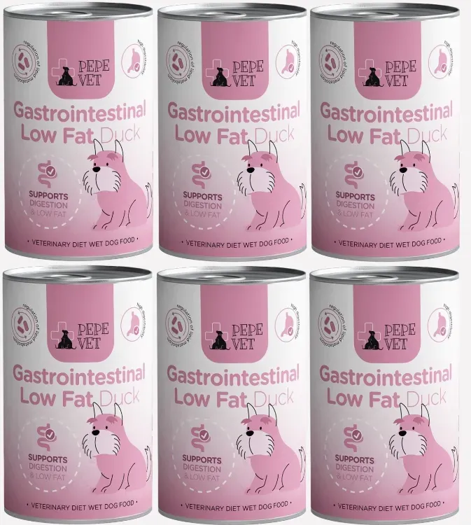 PEPE VET Gastrointestinal Low Fat Duck (Ente) 6x400g
