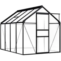 vidaXL Gewächshaus UV-beständig Garten Treibhaus Tomatenhaus Frühbeet Pflanzenhaus Anthrazit Aluminium Polycarbonat 4,75 m2 190x250x125/195cm