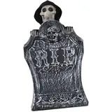 Colcolo Beleuchteter Halloween-Grabstein, Grabstein mit Soundeffekt, bewegliches Skelett, 48,3 cm, Grabstein, Dekoration, Hofschild für Outdoor-Requisiten,