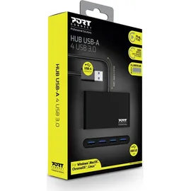 PORT DESIGNS USB 3.0 - 4 PORTS Schwarz