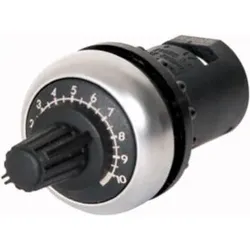 Eaton 288864 Potentiometer, klassisch, M22, 22.5 mm, P 0.5 W, Frontring Schwarz, robuste Handhabung M22S-R*-*-RH