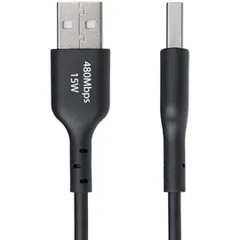 Startech StarTech.com 1m USB-A auf USB-C Ladekabel, USB-A auf Typ-C Schnellladekabel, 3A, USB 2.0 Datenübertragung, Schwarz