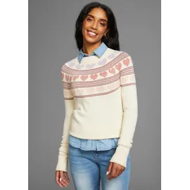 KangaROOS Norwegerpullover mit Herzen Gr. 48/50, beige-melange, , 56738322-48
