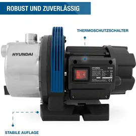 Hyundai Gartenpumpe GP12050 1200 W, Fördermenge 5.000 l/h, Förderhöhe max. 50 m, Ansaughöhe max. 8 m