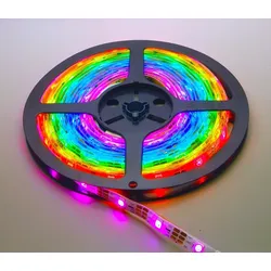 digitaler LED RGB NeoPixel Stripe, IP65 vergossen, 30 LEDs/m, schwarze Leiterbahn, 5m Rolle