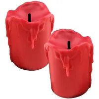 Uonlytech 6 Blinkende Kerzenlichter Batteriebetriebenes Teelicht - Kerzenlampen Für Weihnachten Halter Led Flackern Fernbedienung Kleine Warmweiß Rot