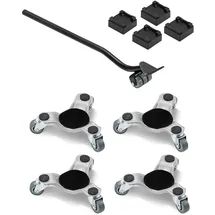 Vevor Möbelwagen 4er-Set, 158 x 158 x 65 mm, 200 kg Tragkraft, aus Stahl mit dreieckiger Lenkrolle, Transportroller für Haushaltsgeräte, Sofa, Kühlschrank