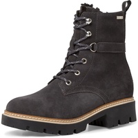 TAMARIS Damen Schnürstiefel gefüttert Blockabsatz Winter; ANTHRACITE/grau; 38 EU