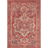 Nouristan Leta Asmar Wohnzimmerteppich Orient-Touch Detailiertes Muster Florales Kurflor Flachgewebe Teppich für Esszimmer, Wohnzimmer, Schlafzimmer – Orientalrot, 160x230cm, Polyester, 160x230 cm