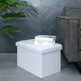 Intirilife Faltbare Sitzbank 49x30x30 cm in SCHNEE WEIß - 2 Jahre Gewährleistung - mind. 14 Tage Rückgaberecht - Weiß