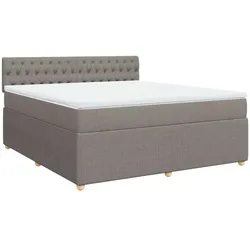 vidaXL Boxspringbett mit Matratze Taupe 180x200 cm Stoff