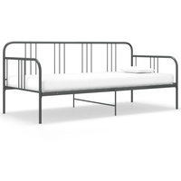 vidaXL Schlafsofa Bettgestell Grau Metall 90x200 cm - Schlafsofa-Rahmen - Schlafsofa - Schlafsofas - Tagesbett