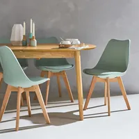 Sweeek 4er-Set skandinavische Stühle mit Holzbeinen