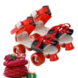 Woalopted Rollschuhe Für Kinder, Verstellbare Quad Rollschuhe Zum Skaten, Zweireihig, Verschleißfest Und Ohne Ausziehen Der Schuhe Mit 4 Rädern, Freizeitaktivitäten Im Freien Für Anfänger