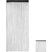 Relaxdays Fadenvorhang Tunneldurchzug 90 x 245 cm schwarz