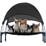 fudajo Hundebett mit Dach S 60 x 45 x 16 cm schwarz