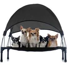 fudajo Hundebett mit Dach S 60 x 45 x 16 cm schwarz