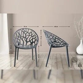 CLP Hope Stapelstuhl 59 x 60 x 80 cm anthrazit 4 St.