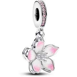 Pandora Moments Kirschblüten Charm-Anhänger Silber mit Zirkonia, Kompatibel Moments Armbänder, 790667C01