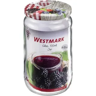 Westmark Glas 720 ml, m. Herz-Dekor Deckel, 82 mm, Einmachglas, Weiss